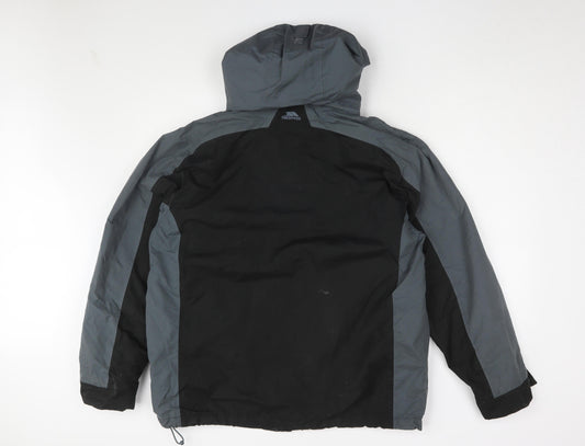 Trespass Men's Black Grey Waterproof Windbreaker Jacket S