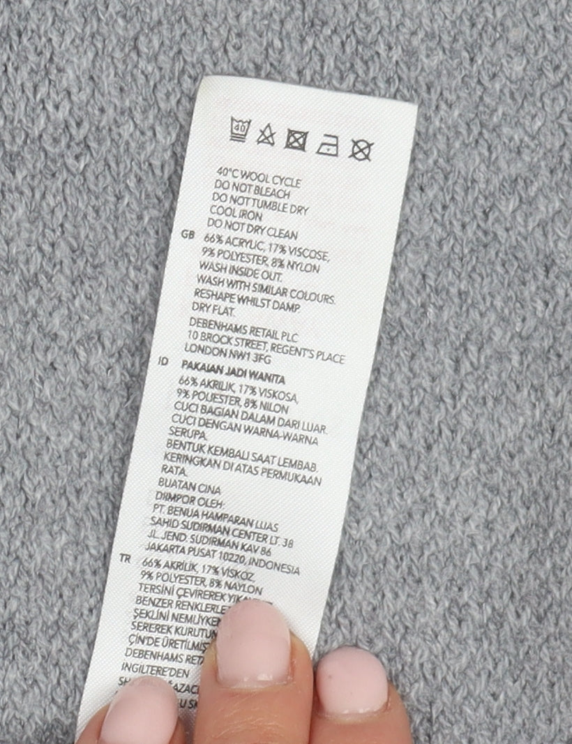 Brand and care label for Principles Women's Grey Cardigan, size 10