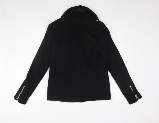 Dorothy Perkins Women's Black Wool Moto Jacket S