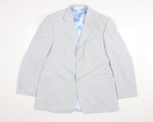 Howick Men's Blue Striped Blazer 42R Classic Fit