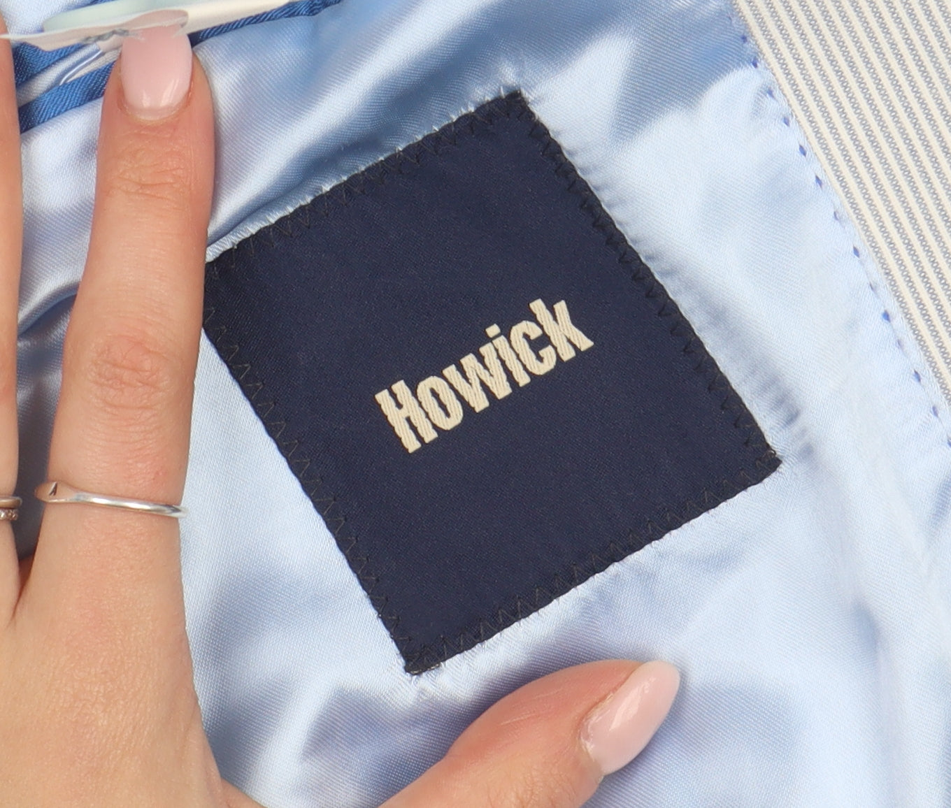 Howick Men's Blue Striped Blazer 42R Classic Fit