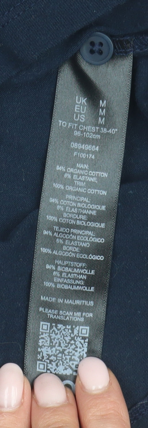 Brand and care label for ASOS Men's Blue Polo T-Shirt M Collared Solid