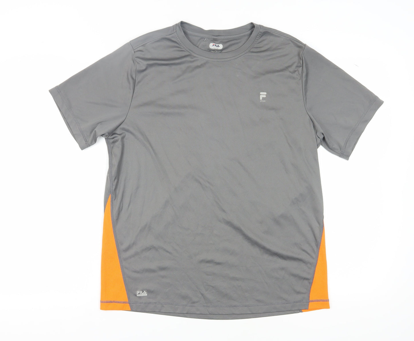 Fila Men's Grey Active T-Shirt, Size L, Sporty Pullover