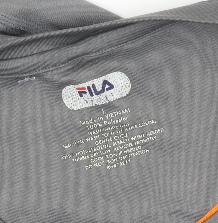 Fila Men's Grey Active T-Shirt, Size L, Sporty Pullover