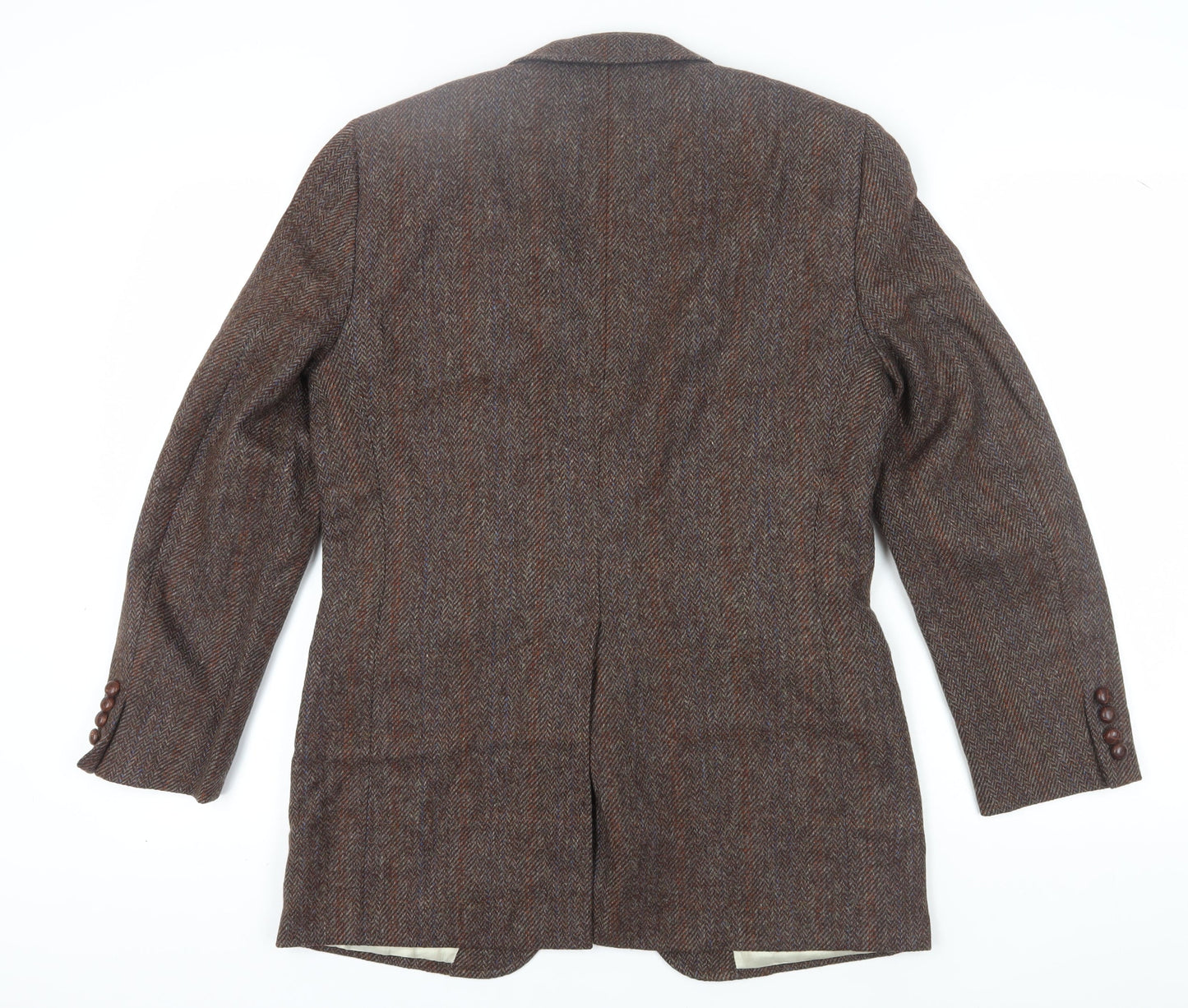 Harry Rosen Men's Brown Herringbone Wool Blazer 40