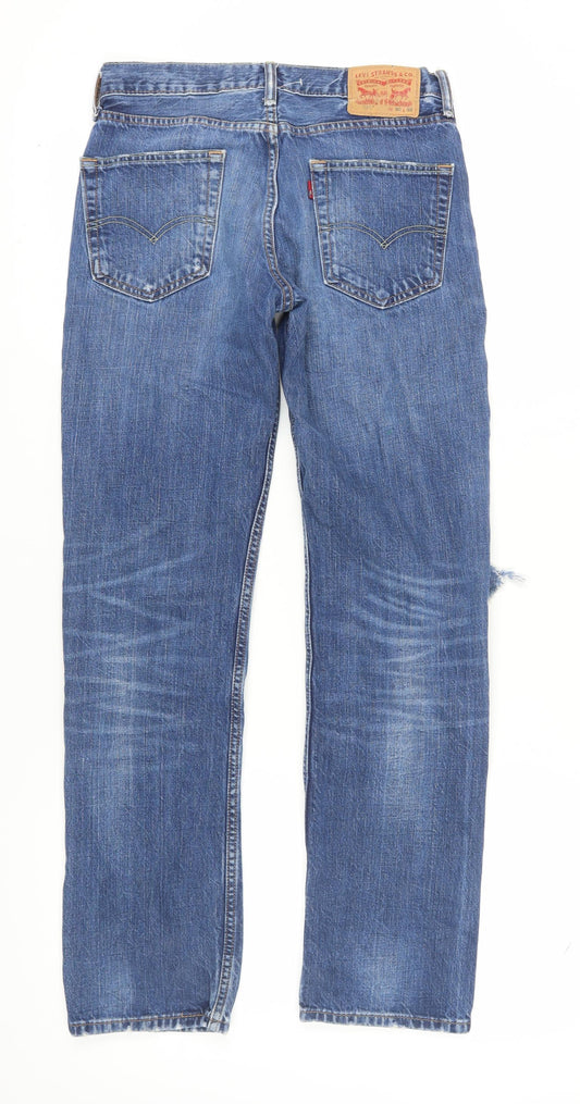 Levi Strauss Men's Blue Distressed Jeans, Size 30