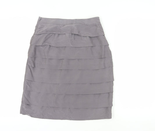 Boden Grey Women Silk Skirt Size 10 Regular