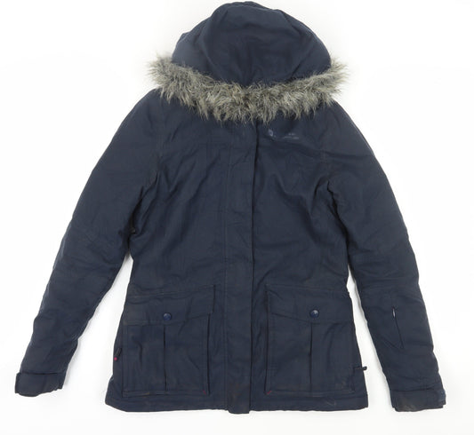 Mountain Warehouse Women's Blue Hooded Parka Jacket Size 8