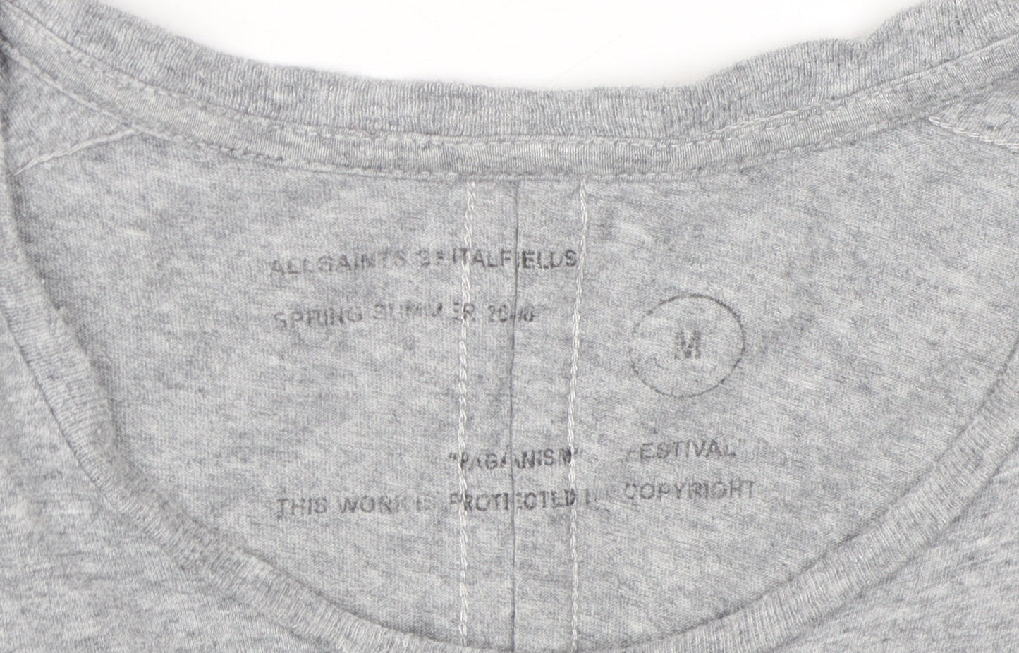 AllSaints Men's Grey Medium Crew Neck T-Shirt