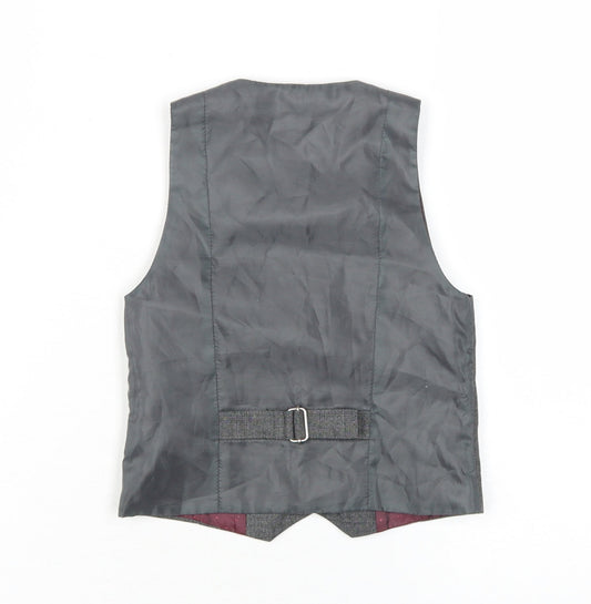Next Boys Grey Check Suit Waistcoat 3 Years Formal