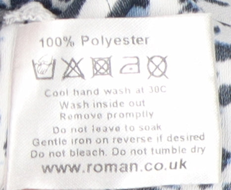 Brand and care label for Roman Women's Multicoloured Shift Dress, size 18