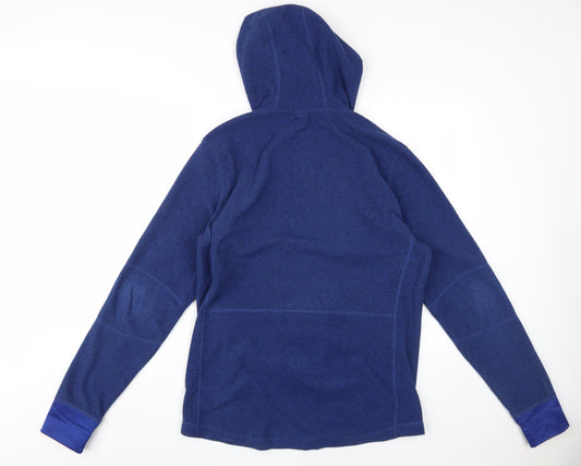 H&M Men's Blue Hooded Fleece Jacket, Size M