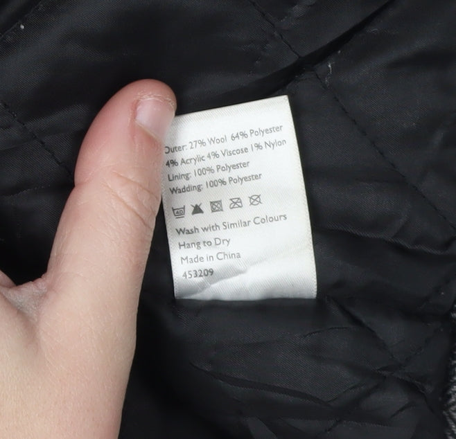 Brand and care label for John Lewis boys’ grey duffle coat 3 years