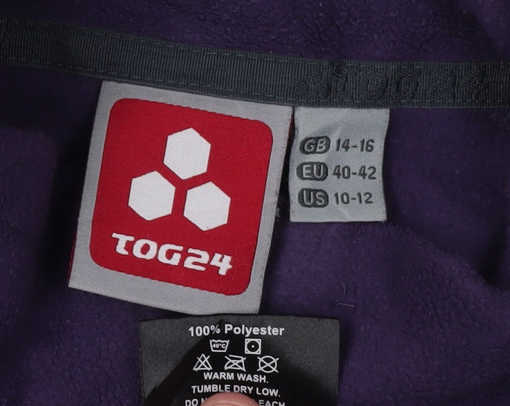 TOG24 Women's Purple Fleece Jacket - Size 14-16