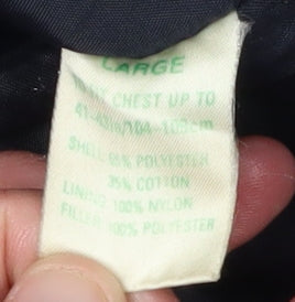 Brand and care label for Casual Club Men's Green Parka Jacket L Hooded Outdoor