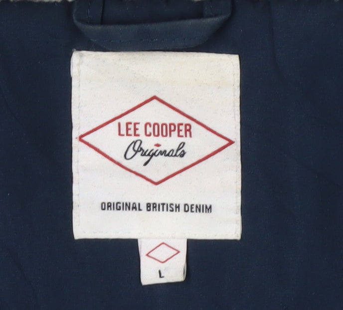 Lee Cooper Men's Blue Hooded Parka Jacket L