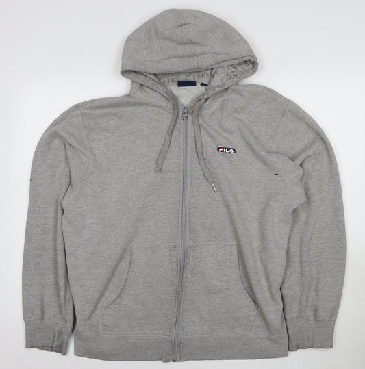 Fila Men's Grey Full Zip Hoodie XL Stylish & Comfortable