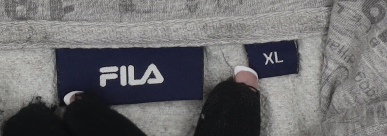 Fila Men's Grey Full Zip Hoodie XL Stylish & Comfortable