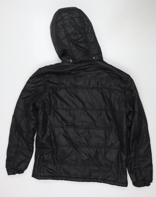 Allen Solly Women's Black Hooded Puffer Jacket XL
