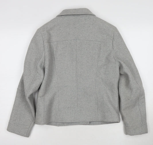 Jack Wills Women's Grey Motorcycle Jacket, Size 8