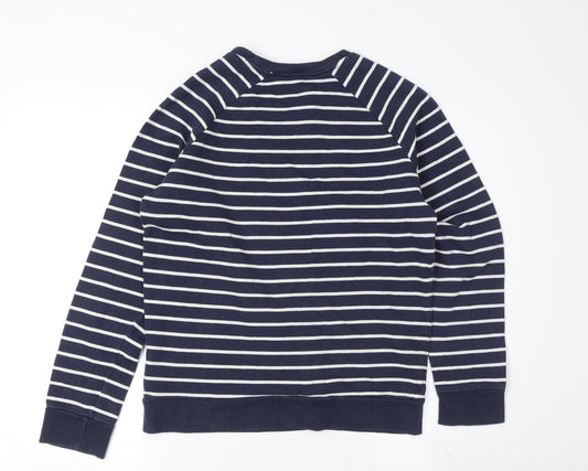 People Tree Women's Blue Striped Pullover Sweatshirt Size S