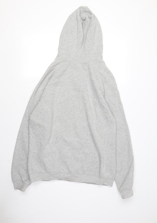 Reebok Men's Grey Pullover Hoodie M with Logo Graphic