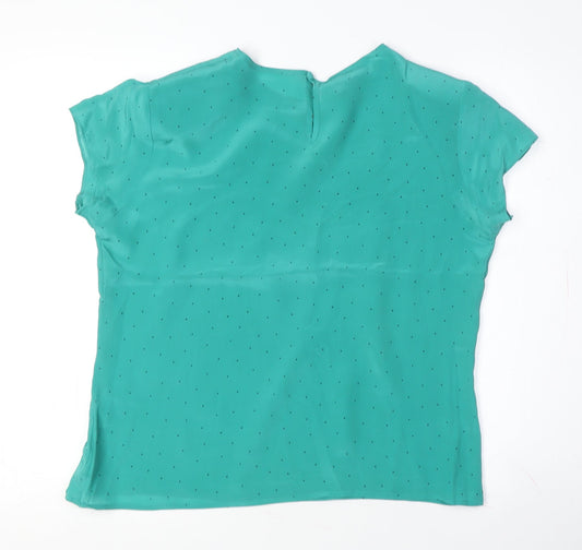 Austin Reed Women's Green Polka Dot Silk Top