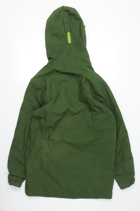 Hi Gear Women's Green Parka Jacket Size 6 Hooded Mid-Length