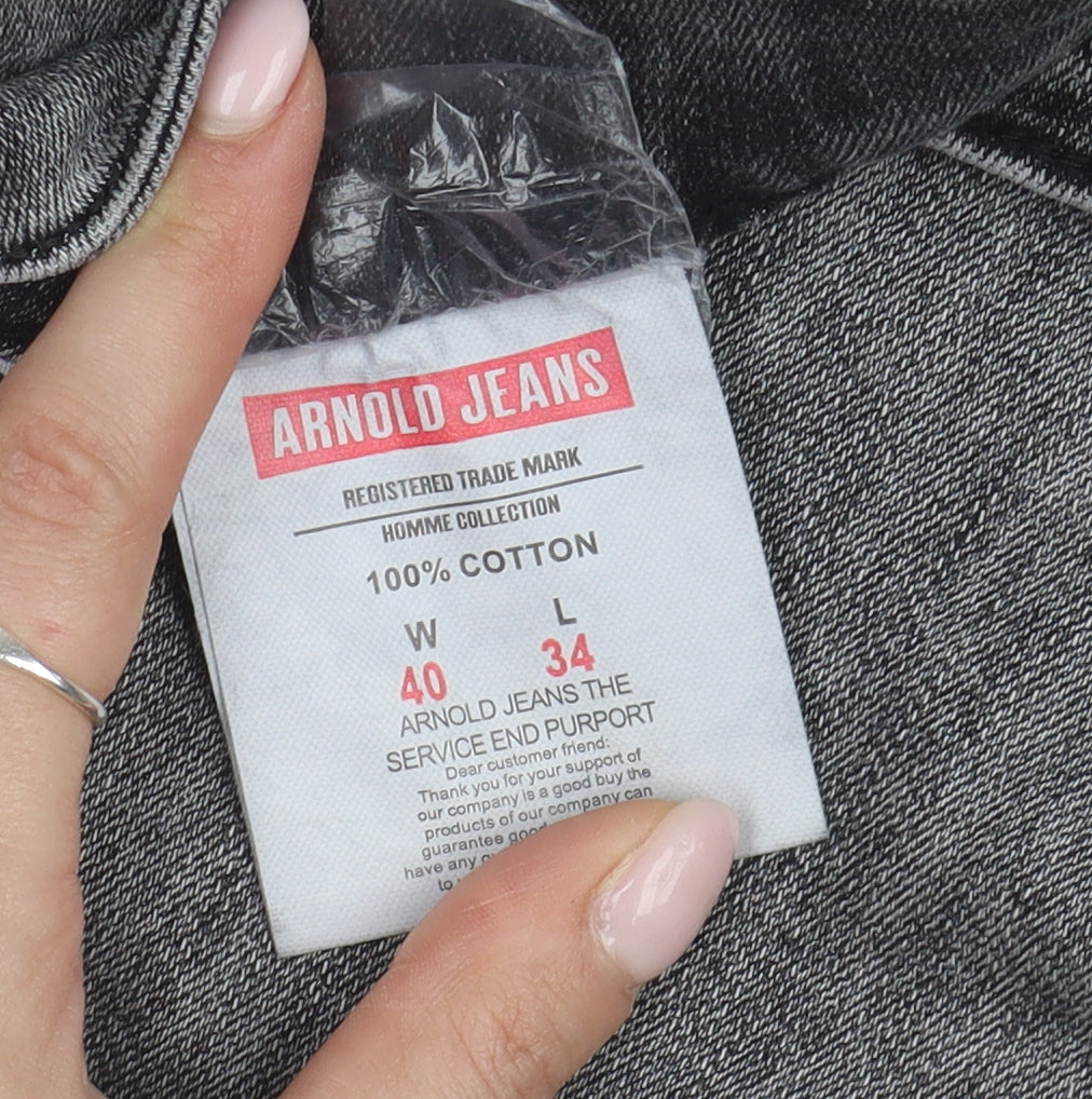 Arnold Jeans Men's Grey Chino Shorts, L, Casual Style