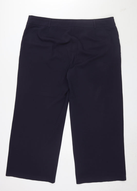 Marks and Spencer Women's Black Trousers, Size 14, Flat Front, Business Casual
