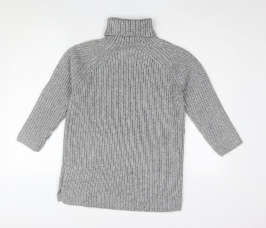 Marks and Spencer Girls Grey Knit Midi Dress 7-8 Years