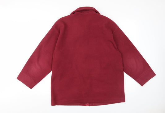 Marks and Spencer Women's Red Fleece Jacket, UK 12, Cozy Zip