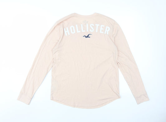 Hollister Women's Beige Long Sleeve T-Shirt S