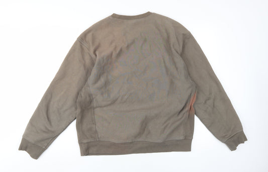 Carhartt Men’s Brown Pullover Sweatshirt L, Logo Accent