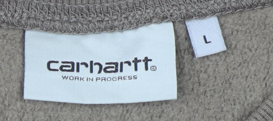 Carhartt Men’s Brown Pullover Sweatshirt L, Logo Accent