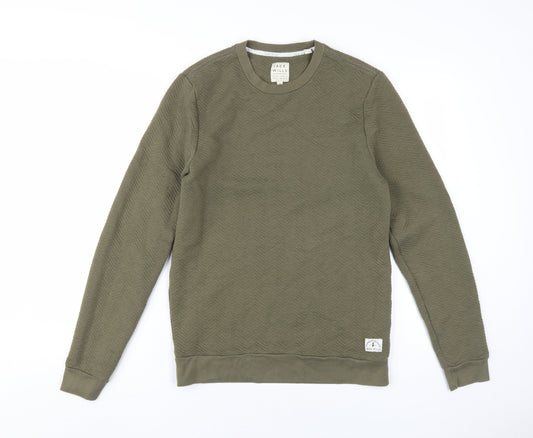 Jack Wills Men's Green Crew Neck Pullover Sweatshirt M