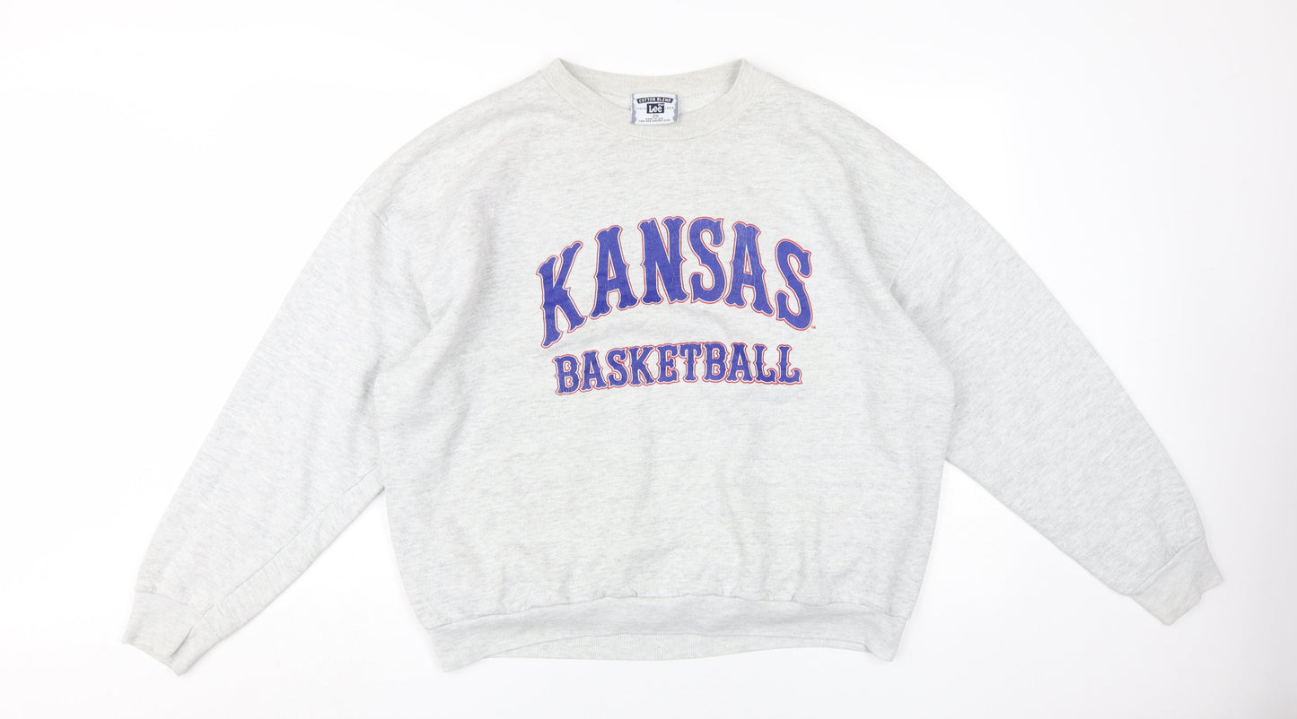 Lee Men's Grey Basketball Pullover Sweatshirt 2XL