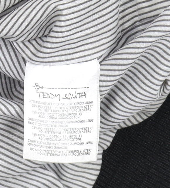 Teddy Smith Men's Black Bomber Jacket XL Casual