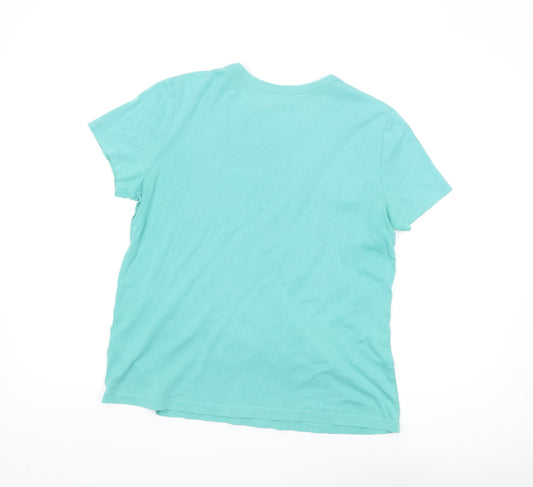 Lands' End Women's Green Cotton T-Shirt M