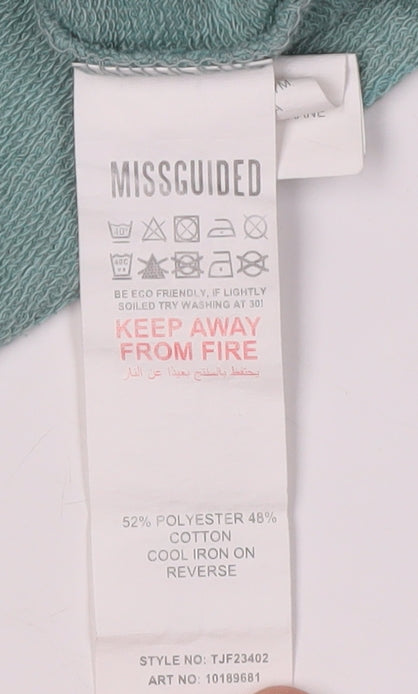 Brand and care label for Missguided Women's Green Pullover Hoodie UK 6