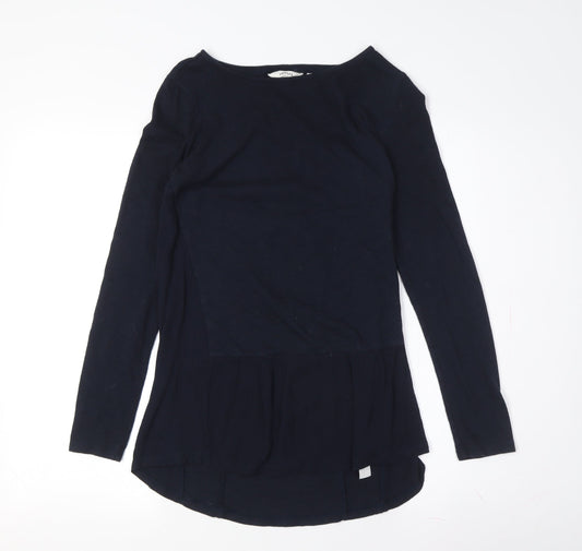 Womens UK Size 6 FatFace Blue Cotton Blend T-Shirt