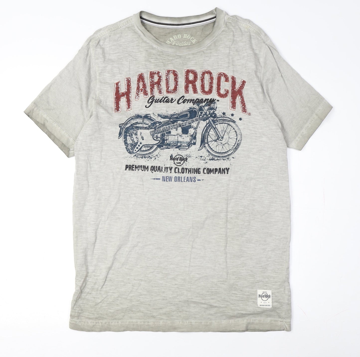 Hard Rock Men's Grey Graphic Print Motorcycle T-Shirt M
