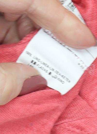 Benetton Women's Pink Linen T-Shirt Size M Classic