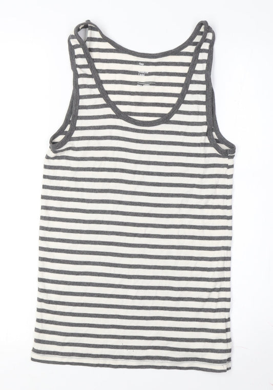 Gap Women's Grey Striped Tank Top, Size L - Casual Summer Wear