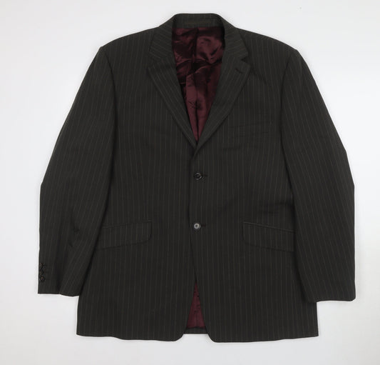 Jeff Banks Men's Black Striped Blazer 42S