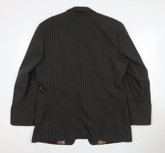 Jeff Banks Men's Black Striped Blazer 42S