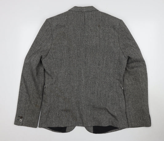 River Island Men's Grey Blazer L Notch Lapel
