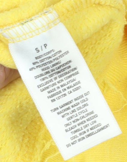 Aeropostale Yellow Full Zip Hoodie, Men's S, Logo Accents