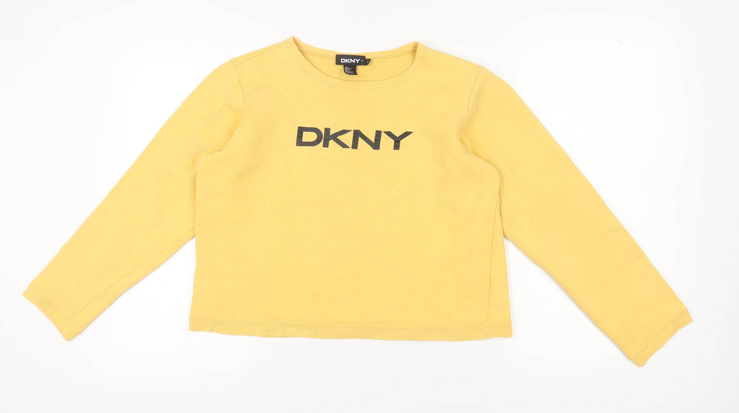 DKNY Women's Yellow Pullover Sweatshirt, Size S