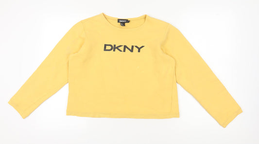 DKNY Women's Yellow Pullover Sweatshirt, Size S